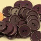24 Dark Purple Plastic Sew-through Buttons 3/4" 19mm # 7064