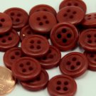 24 Dark Muted Red Plastic Buttons 9/16" 14MM # 6227