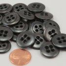 24 Charcoal Grey Metalized Sew-through Plastic Buttons 11/16" 17MM # 6377