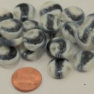 Lot of 24 Thick Concave Grey White Translucent Plastic Buttons 5/8" 16mm # 6680