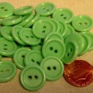 Lot of 24 Pale Green Plastic Buttons 5/8" 16mm # 7115