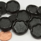 Lot of 12 Black Plastic Shank Buttons 7/8" 23mm # 6681