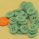 24 Matte Pale Blue Plastic Buttons 5/8" 15mm # 6598