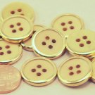 12 Gold Tone Metal Back & Creamy Peach Plastic Front Buttons 3/4" 19MM # 6335
