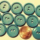12 Teal Blue Plastic Sew-through Buttons 3/4" 19mm 10187