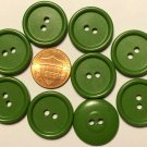 9 Green Plastic Sew-through Buttons 13/16" 21mm 10191