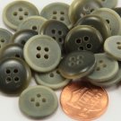 24 Grey With Hint Of Green Plastic Buttons 9/16" 15MM # 6183