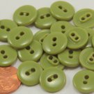 Lot of 24 Shiny Green Plastic Buttons 9/16" 14.5mm # 6965