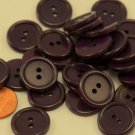 Lot of 24 Dark Purple Plastic Buttons 11/16" 18mm # 6684