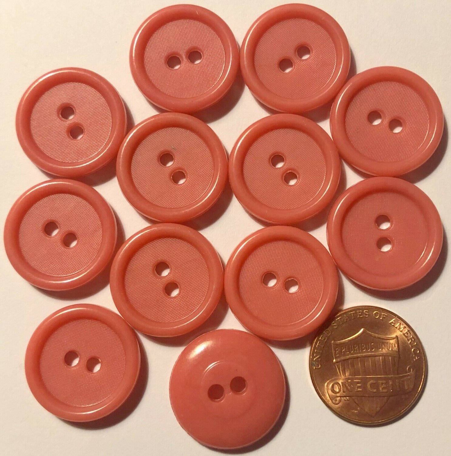 12 Muted Rose Pink Plastic Sew-through Buttons 3/4" 19MM # 10213