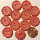 12 Muted Rose Pink Plastic Sew-through Buttons 3/4" 19MM # 10213
