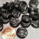 24 Thick Shiny Black Grey White Swirl Plastic Buttons 9/16" 14.5mm # 7687
