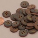 Lot of 24 Matte Brown Plastic Buttons 5/8" 16mm # 6581
