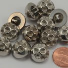 12 Domed Silver Tone PLASTIC Buttons 5/8" 15.5MM Ready for Rhinestones # 6280