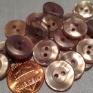 24 Tan Pearlized Plastic Sew-through Buttons Just Over 9/16" 15mm # 7736