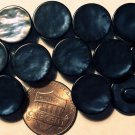 12 Pearlized Dark Muted Blue Plastic Shank Buttons Almost 9/16" 13.5mm 10331