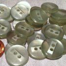 24 Pearlized Pale Muted Green Plastic Sew-through Buttons 9/16" 14.6mm # 7752