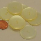 Lot of 8 Large Pearlized Creamy Pale Yellow Plastic Buttons 1 1/8" 29mm # 6619