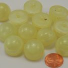 12 Domed Pearlized Creamy Pale Yellow Plastic Buttons 7/8" 22MM # 6385