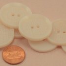 Lot of 8 Large Bone Color Weave Pattern Plastic Buttons 1 1/8" 29mm # 6654