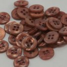 Lot of 24 Pearlized Golden Brown Plastic Buttons 5/8" 15mm # 6543