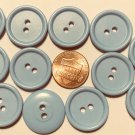 12 Powder Dusty Muted Blue Plastic Sew-through 2-hole Buttons 13/16" 21mm 10188