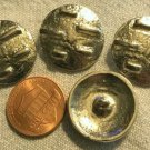 4 Heavy Shiny Silver Tone Shank Metal Buttons Slightly Domed 7/8" 22mm 8764