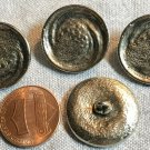 4 Heavy Shiny Silver Tone Shank Metal Buttons Concave 13/16" 21.7mm 8765