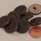 8 Silver Tone Charcoal Finish Puffed Metal Buttons 3/4" 19MM # 5983