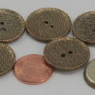 Lot of 8 Antiqued Brass Tone Metal Buttons Black Accent Hollow 7/8" 23mm # 6466