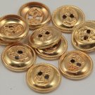 12 Hollow Back Shiny Gold Tone Metal Buttons Nautical Anchor 3/4" 19MM # 6140