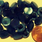 24 Small Pearlized Teal Blue Plastic Shank Buttons 7/16" 11mm 10330
