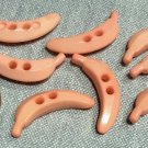 Lot of 8 Plastic Sew-through Buttons Pink Banana Dill Germany 1" 25mm # 8017