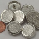 8 Thick Heavy Brushed Silver Tone Metal Buttons 3/4" 19mm US Made # 6814