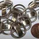Lot of 12 Pierced Silver Tone Metal Shank Buttons 11/16" 18mm # 5732