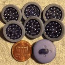 7 Periwinkle Blue / Violet Plastic Shank Buttons 13/16" 20.6mm 8992