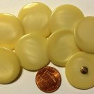 8 Large Glossy Cream Plastic 2-hole Sew-through Coat Buttons 1 1/8" 28mm 6957