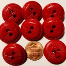 8 Thick Glossy Red PLASTIC Sew-through Coat Buttons Leather Look 7/8" 23mm 7060