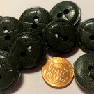 8 Glossy Thick Leather Look PLASTIC Dark Green Sew-thru Buttons 7/8" 23mm 7732