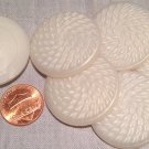 6 Large Pearlized Dusty Cream Plastic Shank Buttons 1 3/8" 34.6mm # 7746