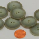 Lot of 8 Shiny Greenish Grey Plastic Buttons Almost 1 1/8" 28mm # 6482