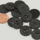 Lot of 144 Pcs 1 Gross Black Plastic Buttons Anchor Nautical 3/4" 19mm # 6990