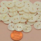 Lot of 24 Pearlized Cream Plastic Buttons Almost 5/8" 15.5mm # 6940