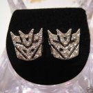 NEW TRANSFORMERS DECEPTICON AUTOBOTS SILVER STUD EARRINGS