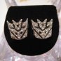 NEW TRANSFORMERS DECEPTICON AUTOBOTS SILVER STUD EARRINGS