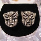 TRANSFORMERS AUTOBOTS SILVER DIAMOND STUD EARRINGS NEW