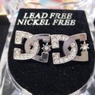 DC SHOES COMPANY SILVER STUD EARRINGS DIAMONDS NEW HIP HOP ICE Half