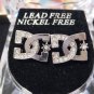 DC SHOES COMPANY SILVER STUD EARRINGS DIAMONDS NEW HIP HOP ICE Half