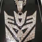 SILVER DIAMONDS TRANSFORMERS AUTOBOTS DECEPTICONS PENDANT CHARM + 35" NECKLACE CHAIN