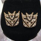 NEW TRANSFORMERS DECEPTICON AUTOBOTS GOLD STUD EARRINGS